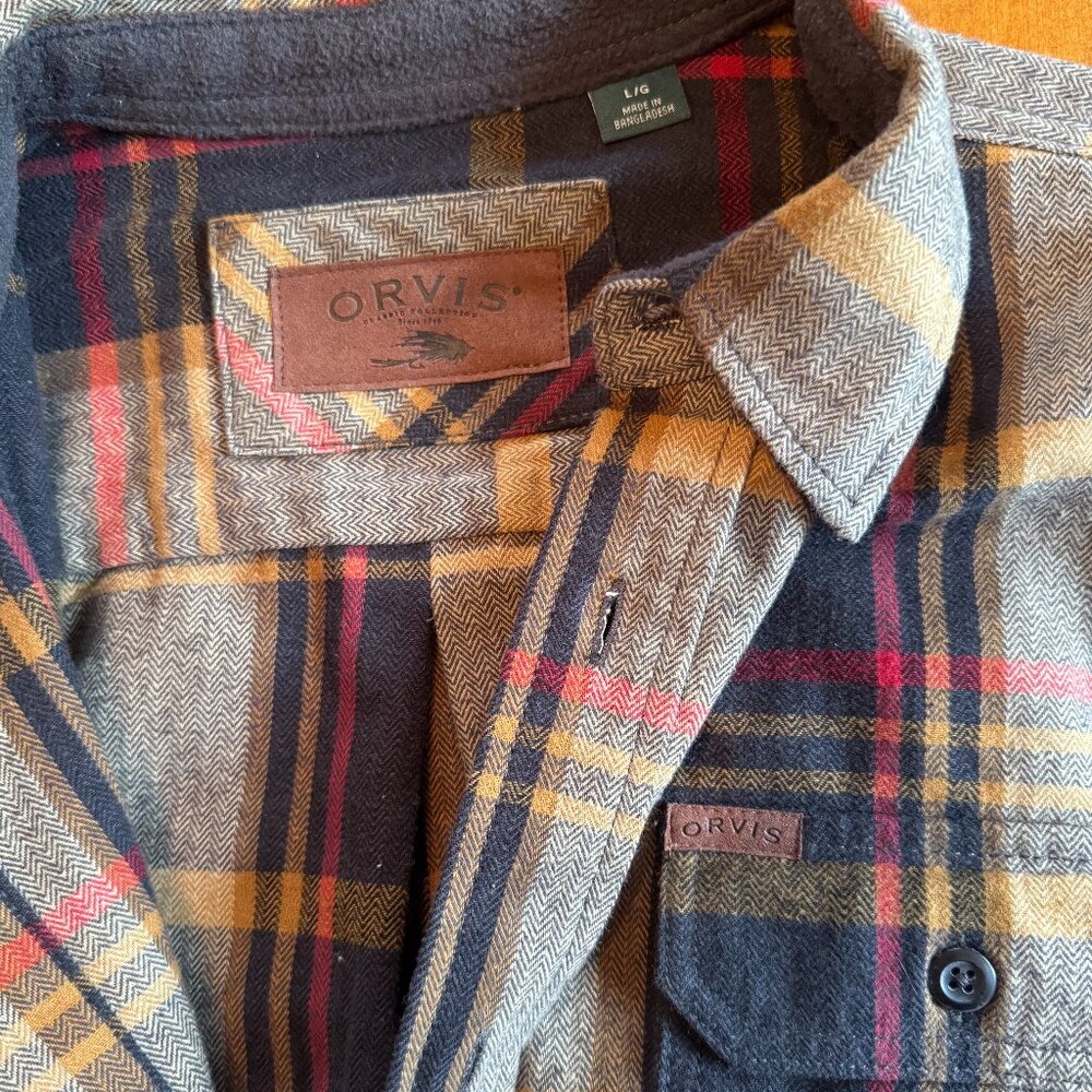 Orvis Men's Flannel Shirt Jacket - Large - Picture 2 of 3